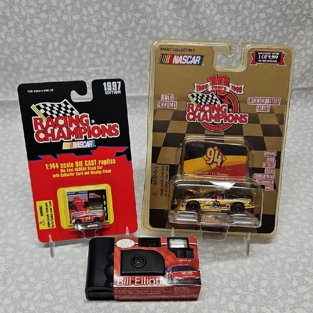 Nascar Bill Elliott #94 McDonald's Cars & Bill Elliott #9 Dodge Camera Lot